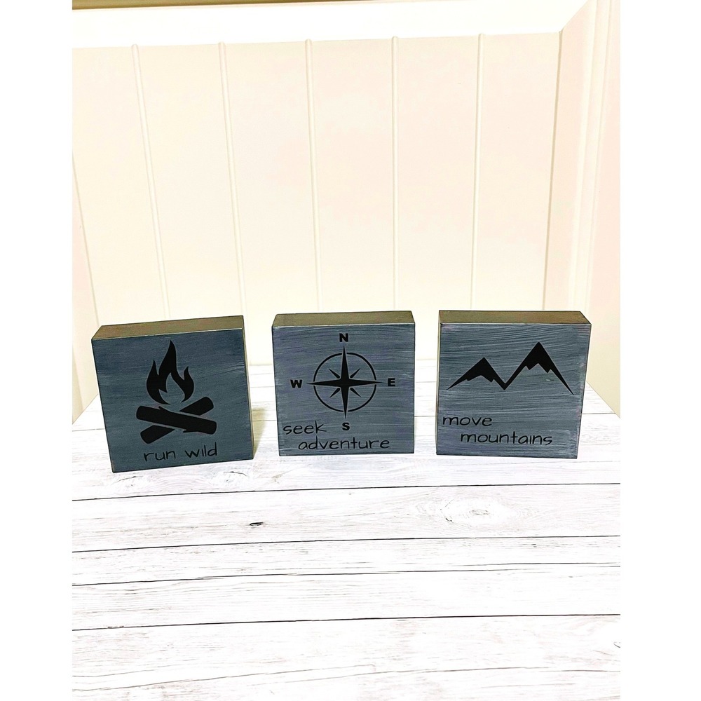 Adventure Box Sign Shelf Sitter 3pc Set